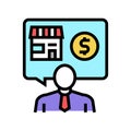 businessman buying or selling shop color icon vector illustration