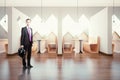 Businessman in cafe interior