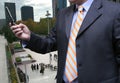 Businessman calling his office Royalty Free Stock Photo