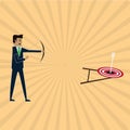 Businessman can shooting on middle the target Royalty Free Stock Photo