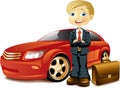 Businessman with a car