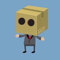 Businessman with a cardboard box on his head Royalty Free Stock Photo