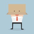 Businessman with a cardboard box on his head. Royalty Free Stock Photo