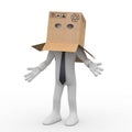 Businessman with a cardboard box over his head Royalty Free Stock Photo