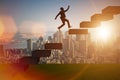 The businessman in career promotion concept with stairs Royalty Free Stock Photo