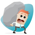 Businessman carrying a big rock Royalty Free Stock Photo