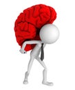 Businessman carrying brain on his shoulders Royalty Free Stock Photo