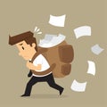 Businessman carrying documents, work hard Royalty Free Stock Photo