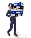 Businessman Carrying Files Shows Organize Commerce And Professional