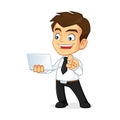 Businessman holding laptop Royalty Free Stock Photo