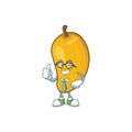 Businessman cartoon of mango character on a white background.