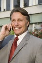 Businessman on cellphone. Royalty Free Stock Photo