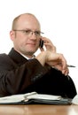 Businessman with cellphone Royalty Free Stock Photo