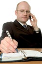 Businessman with cellphone Royalty Free Stock Photo