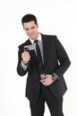 Businessman with cellular phone Royalty Free Stock Photo