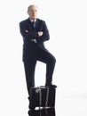 Businessman With Chained Briefcase Royalty Free Stock Photo