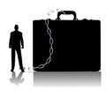 Businessman Chained Briefcase Royalty Free Stock Photo