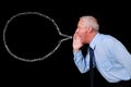 Businessman chalk speech bubble Royalty Free Stock Photo