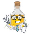 Businessman chamomile oil in the cartoon shape