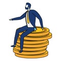 businessman character coins