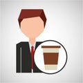 Businessman character concept cup coffee break Royalty Free Stock Photo