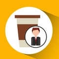 Businessman character concept cup coffee break Royalty Free Stock Photo