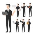 Businessman character design presenting concept