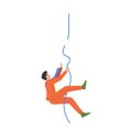 Businessman Character Falling From A Broken Rope, His Face Showing A Mix Of Shock And Horror As He Plummets To Ground