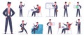 Businessman character. Male office worker, success business employee, professional finance leadership worker vector