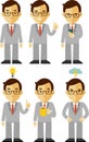 Businessman character set in different poses