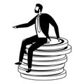 businessman character coins