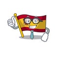 Businessman character spain flag is stored cartoon drawer