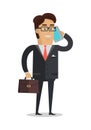 Businessman Character Vector Illustration in Flat Design Royalty Free Stock Photo