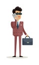 Businessman Character Vector Illustration in Flat Design