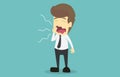 Businessman character yawning.Cartoon of business fail is the co