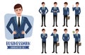 Businessman characters vector set. Business man character professional office head manager.