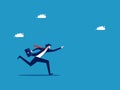 Businessman chasing dreams or goals vector