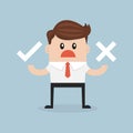 Businessman check mark, vector illustion flat design style.