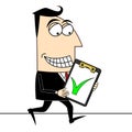 Businessman, check-up mark, white background