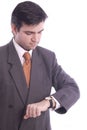 Businessman checking his wristwatch