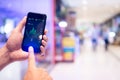 Businessman checking stock market data. He using a mobile phone.Trading on stock market with smartphone Royalty Free Stock Photo