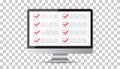 Businessman checklist with computer. Check list icon flat vector Royalty Free Stock Photo