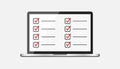 Businessman checklist with notebook. Check list icon flat vector Royalty Free Stock Photo