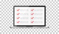 Businessman checklist with notebook. Check list icon flat vector Royalty Free Stock Photo