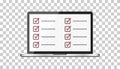 Businessman checklist with notebook. Check list icon flat vector Royalty Free Stock Photo