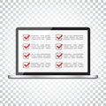 Businessman checklist with notebook. Check list icon flat vector Royalty Free Stock Photo