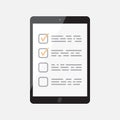 Businessman checklist with tablet. Check list icon flat vector i Royalty Free Stock Photo