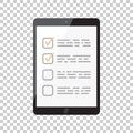 Businessman checklist with tablet. Check list icon flat vector i Royalty Free Stock Photo