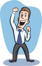 Businessman cheering