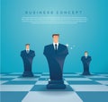 Businessman chess figure business strategy concept vector illustration eps10